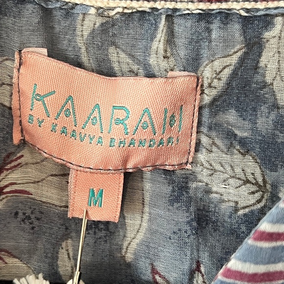 Kaarah by Kaavya Bhandari Block Printed Floral Chanderi Blouse Size Medium NWT - Picture 7 of 7